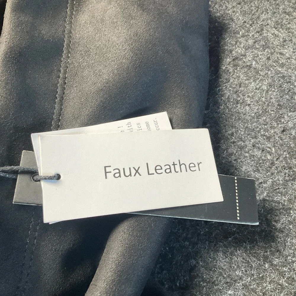 T Tahari Pencil Skirt Womens XS Black Faux Leather Minimalist Office Cocktail